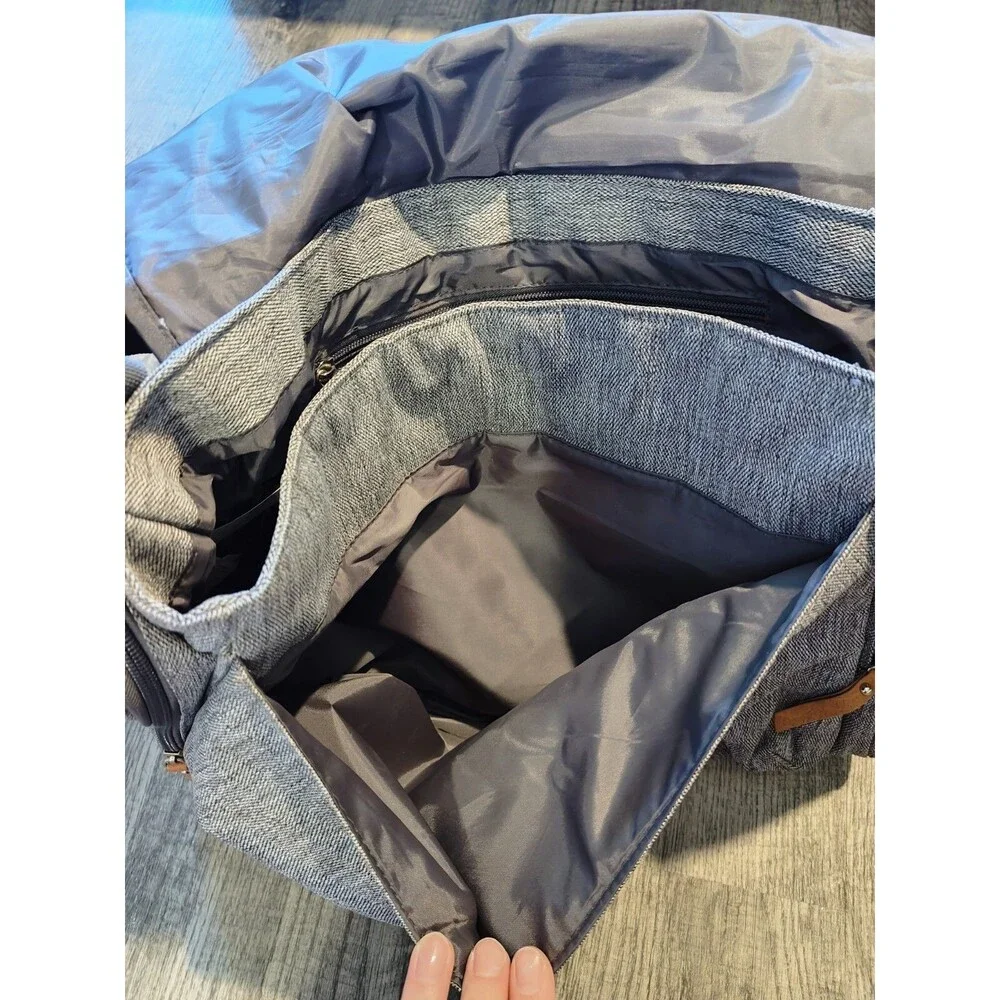 Diaper Bag BB GEAR New Grey Messenger Bag - Dad Bag For Baby.
